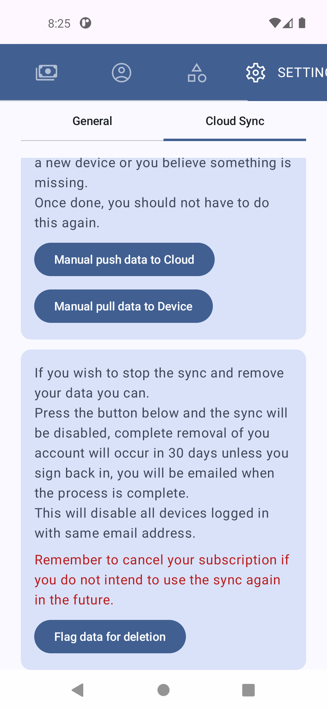 Flag data for deletion Flag data for deletion